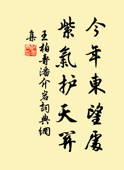 王柏今年东望处，紫气护天关书法作品欣赏