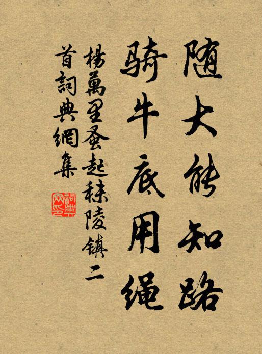 杨万里随大能知路，骑牛底用绳书法作品欣赏