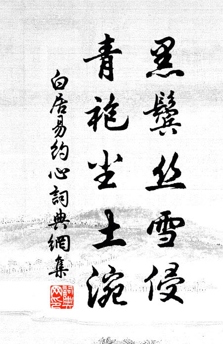 白居易黑鬓丝雪侵，青袍尘土涴书法作品欣赏