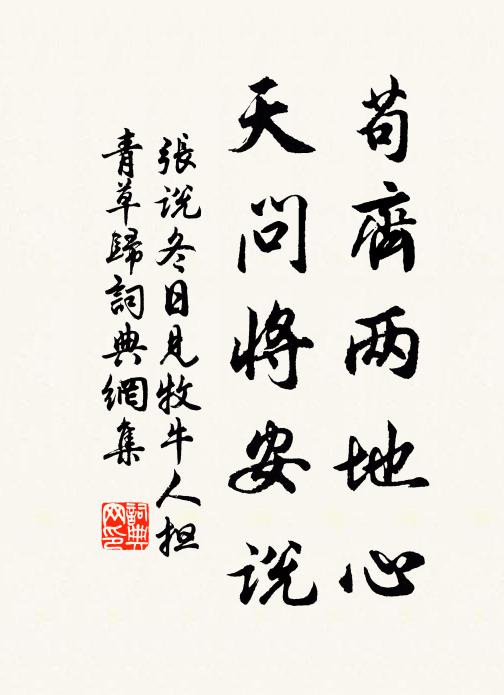 张说苟齐两地心，天问将安说书法作品欣赏