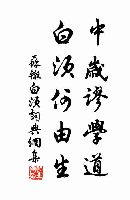 苏辙中岁谬学道，白须何由生书法作品欣赏