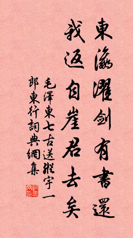 东瀛濯剑有书还，我返自崖君去矣书法作品欣赏