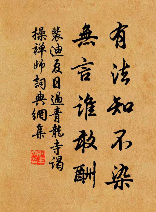 裴迪有法知不染，无言谁敢酬书法作品欣赏