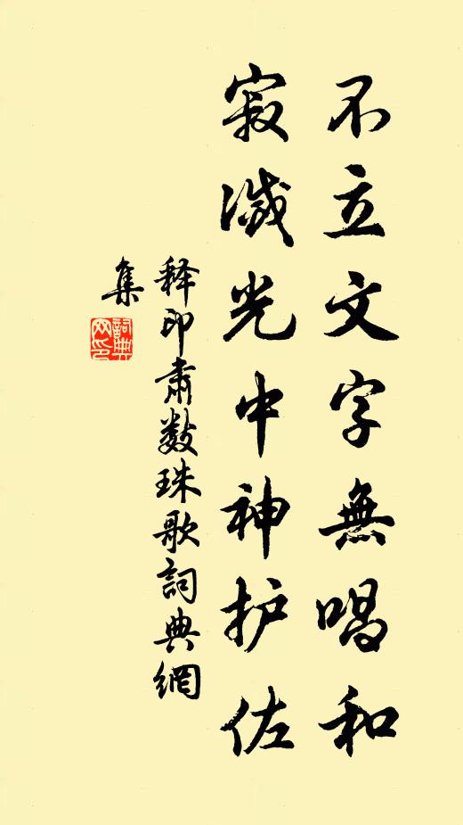 释印肃不立文字无唱和，寂灭光中神护佐书法作品欣赏