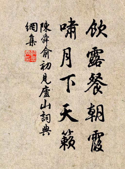 陈舜俞饮露餐朝霞，啸月下天籁书法作品欣赏