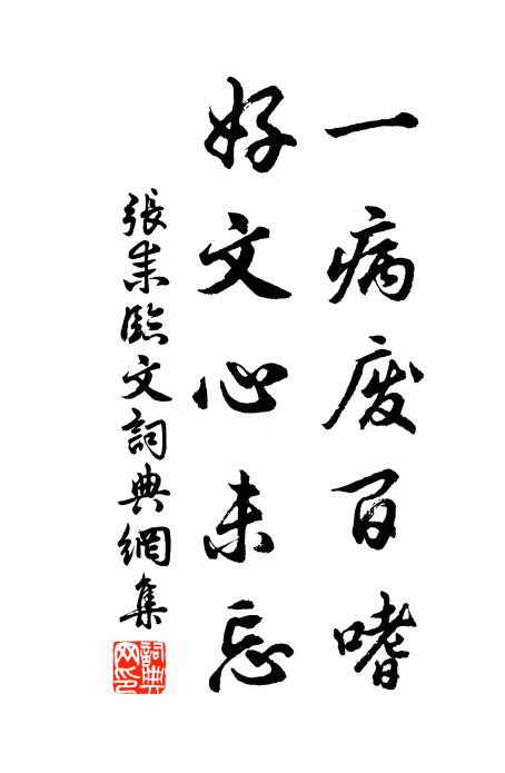 张耒一病废百嗜，好文心未忘书法作品欣赏