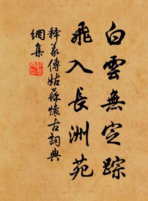 释义传白云无定踪，飞入长洲苑书法作品欣赏