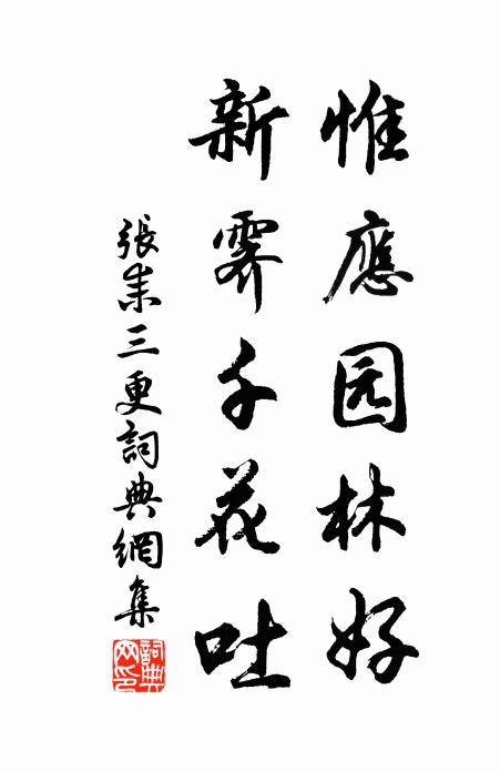 张耒惟应园林好，新霁千花吐书法作品欣赏