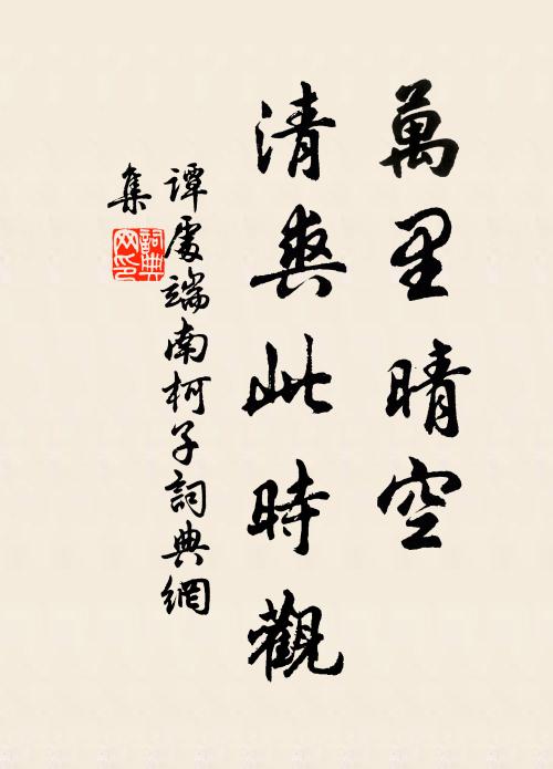谭处端万里晴空，清爽此时观书法作品欣赏