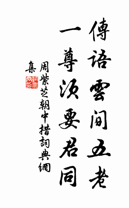 周紫芝传语云间五老，一尊须要君同书法作品欣赏