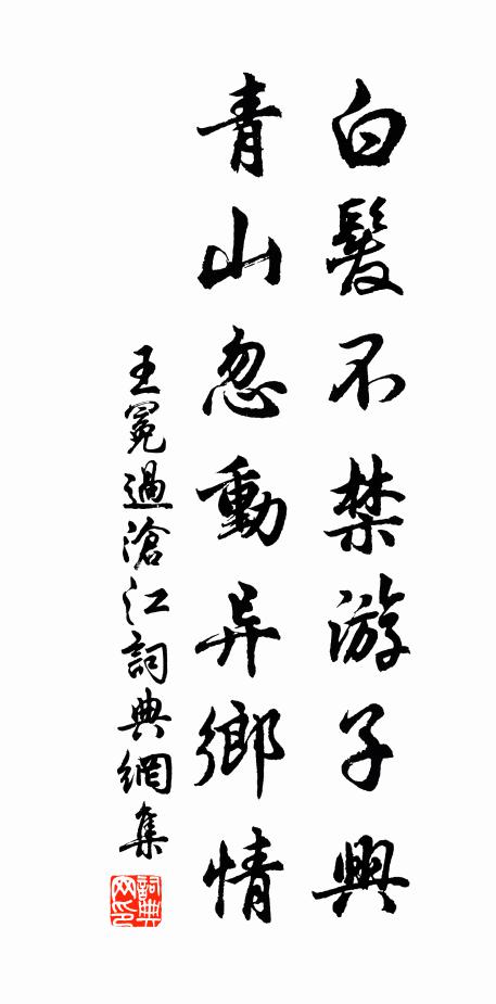 王冕白发不禁游子兴，青山忽动异乡情书法作品欣赏