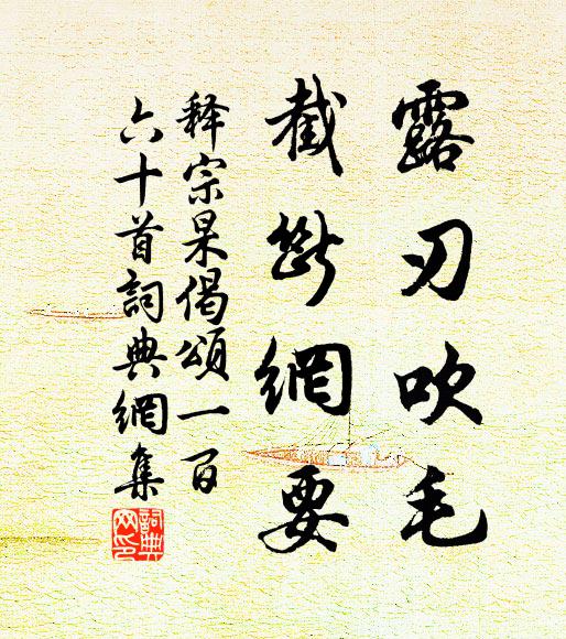 释宗杲露刃吹毛，截断网要书法作品欣赏