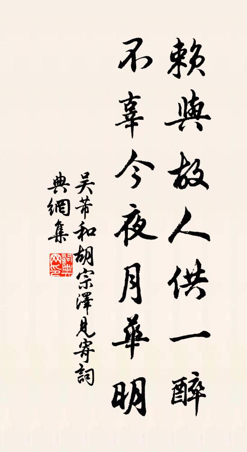 吴芾赖与故人供一醉，不辜今夜月华明书法作品欣赏