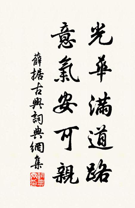 薛据光华满道路，意气安可亲书法作品欣赏