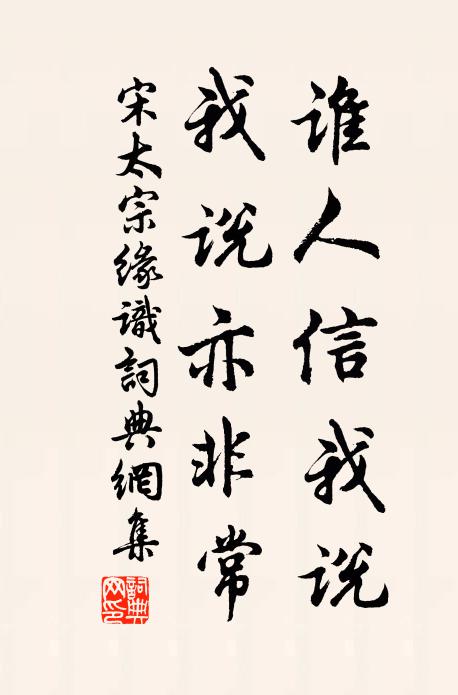 宋太宗谁人信我说，我说亦非常书法作品欣赏