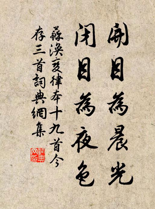 苏涣开目为晨光，闭目为夜色书法作品欣赏