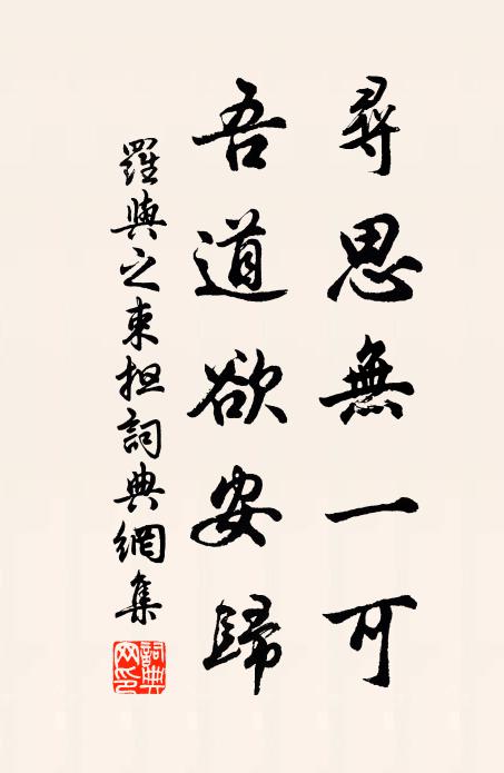 罗与之寻思无一可，吾道欲安归书法作品欣赏