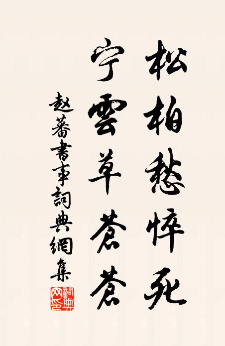赵蕃松柏愁悴死，宁云草苍苍书法作品欣赏