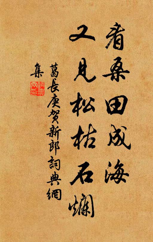 葛长庚看桑田成海，又见松枯石烂书法作品欣赏