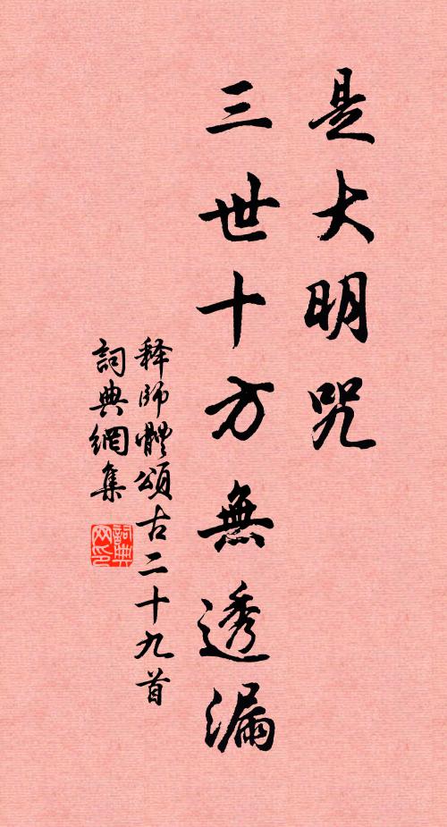 释师体是大明咒，三世十方无透漏书法作品欣赏