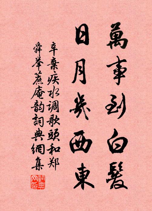 辛弃疾万事到白发，日月几西东书法作品欣赏