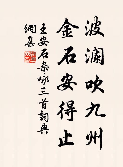 王安石波澜吹九州，金石安得止书法作品欣赏