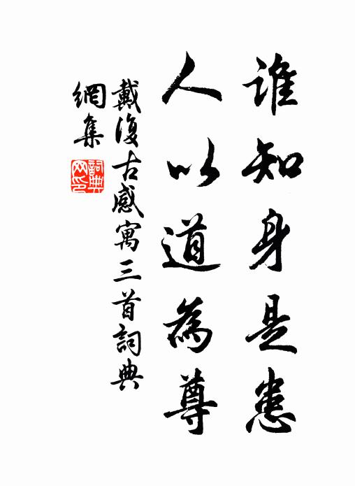 戴复古谁知身是患，人以道为尊书法作品欣赏