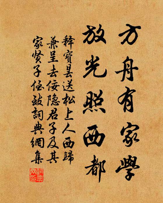 释宝昙方舟有家学，放光照西都书法作品欣赏