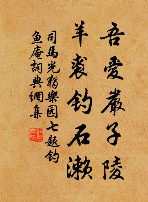 司马光吾爱严子陵，羊裘钓石濑书法作品欣赏