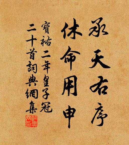 佚名承天右序，休命用申书法作品欣赏
