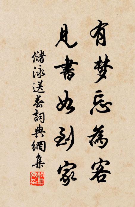 储泳有梦忘为客，见书如到家书法作品欣赏