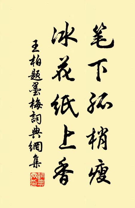 王柏笔下孤梢瘦，冰花纸上香书法作品欣赏
