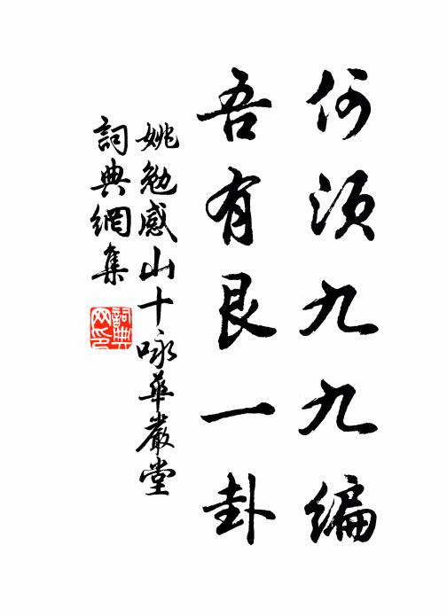 姚勉何须九九编，吾有艮一卦书法作品欣赏