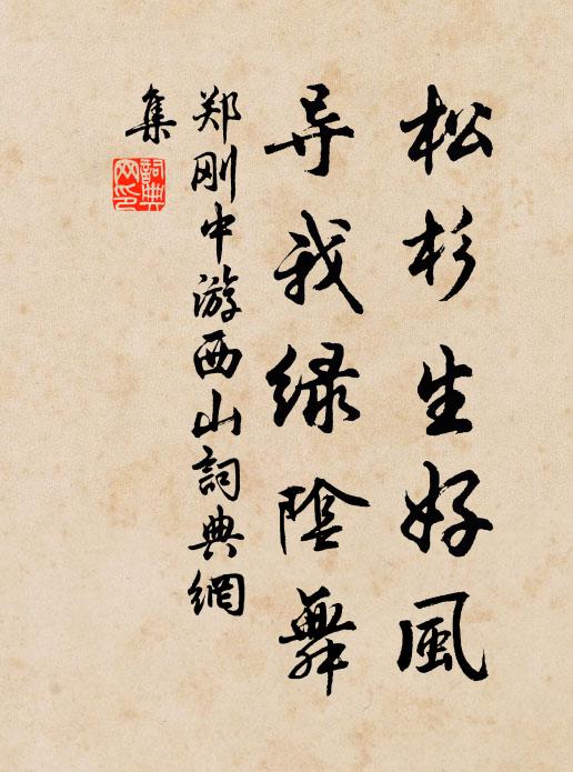 郑刚中松杉生好风,导我绿阴舞书法作品欣赏