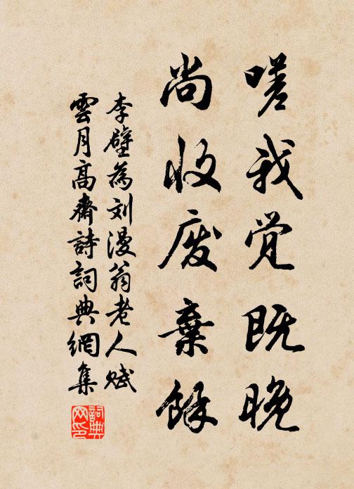 李壁嗟我觉既晚，尚收废弃余书法作品欣赏