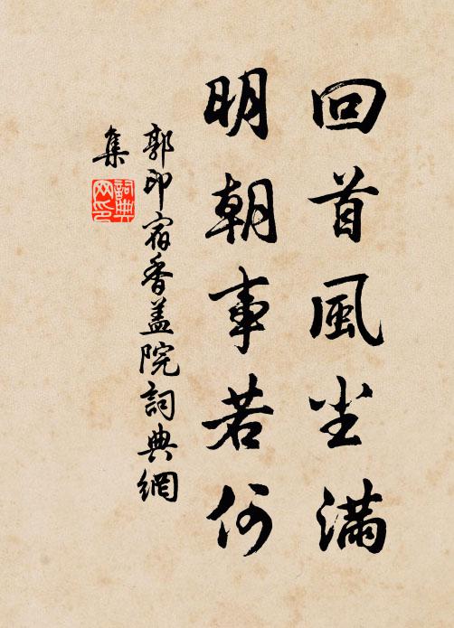 郭印回首风尘满，明朝事若何书法作品欣赏