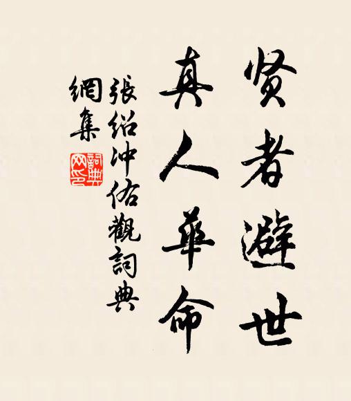 张绍贤者避世,真人华命书法作品欣赏