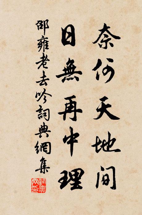 邵雍奈何天地间，日无再中理书法作品欣赏