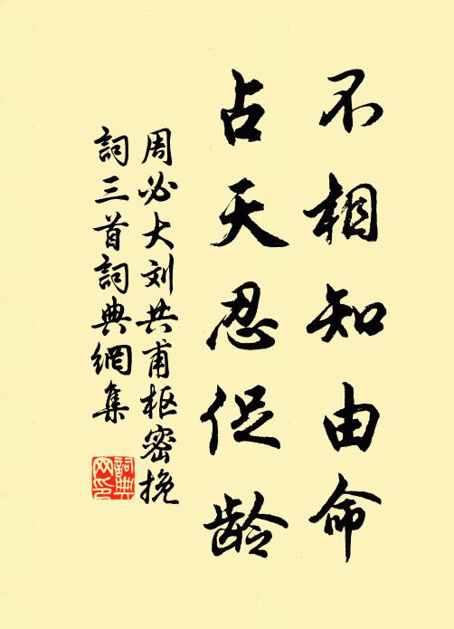 周必大不相知由命，占天忍促龄书法作品欣赏