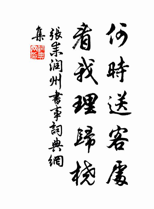 张耒何时送客处，看我理归桡书法作品欣赏