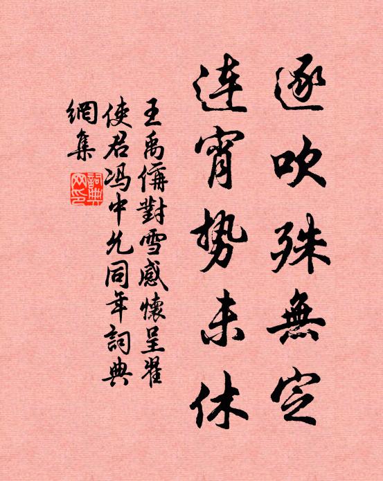 王禹偁逐吹殊无定,连宵势未休书法作品欣赏