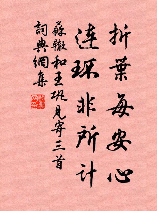 苏辙折叶每安心，连环非所计书法作品欣赏