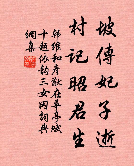 韩维坡传妃子逝，村记昭君生书法作品欣赏