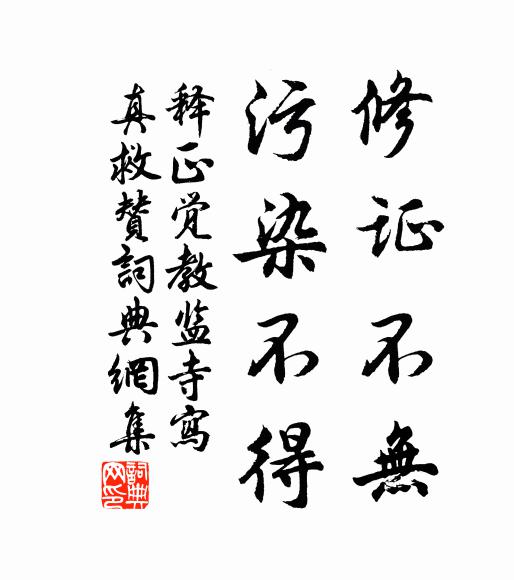 释正觉修证不无，污染不得书法作品欣赏