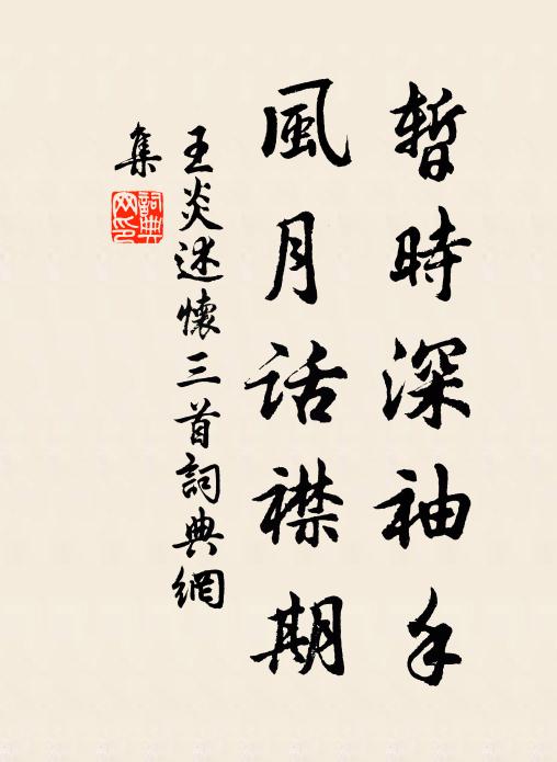 王炎暂时深袖手，风月话襟期书法作品欣赏