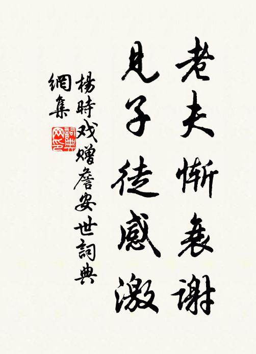 杨时老夫惭衰谢，见子徒感激书法作品欣赏