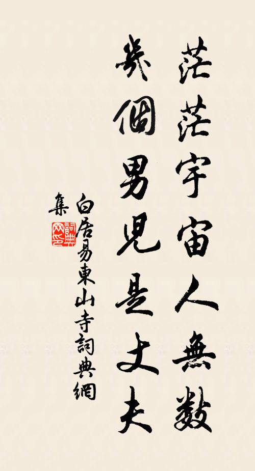 白居易茫茫宇宙人无数，几个男儿是丈夫书法作品欣赏