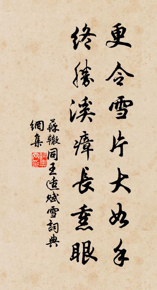 苏辙更令雪片大如手,终胜溪瘴长熏眼书法作品欣赏