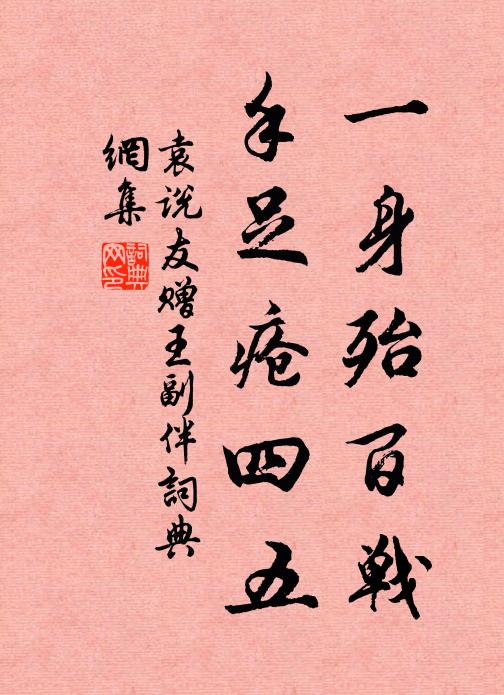 袁说友一身殆百战，手足疮四五书法作品欣赏