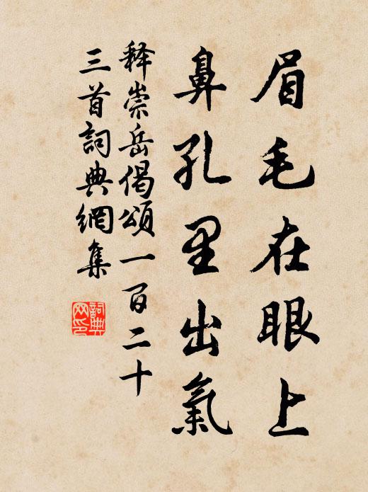 释崇岳眉毛在眼上，鼻孔里出气书法作品欣赏